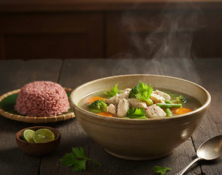 Sup Ayam Bening dan Nasi Merah, Menu Berbuka Sehat dan Menghangatkan